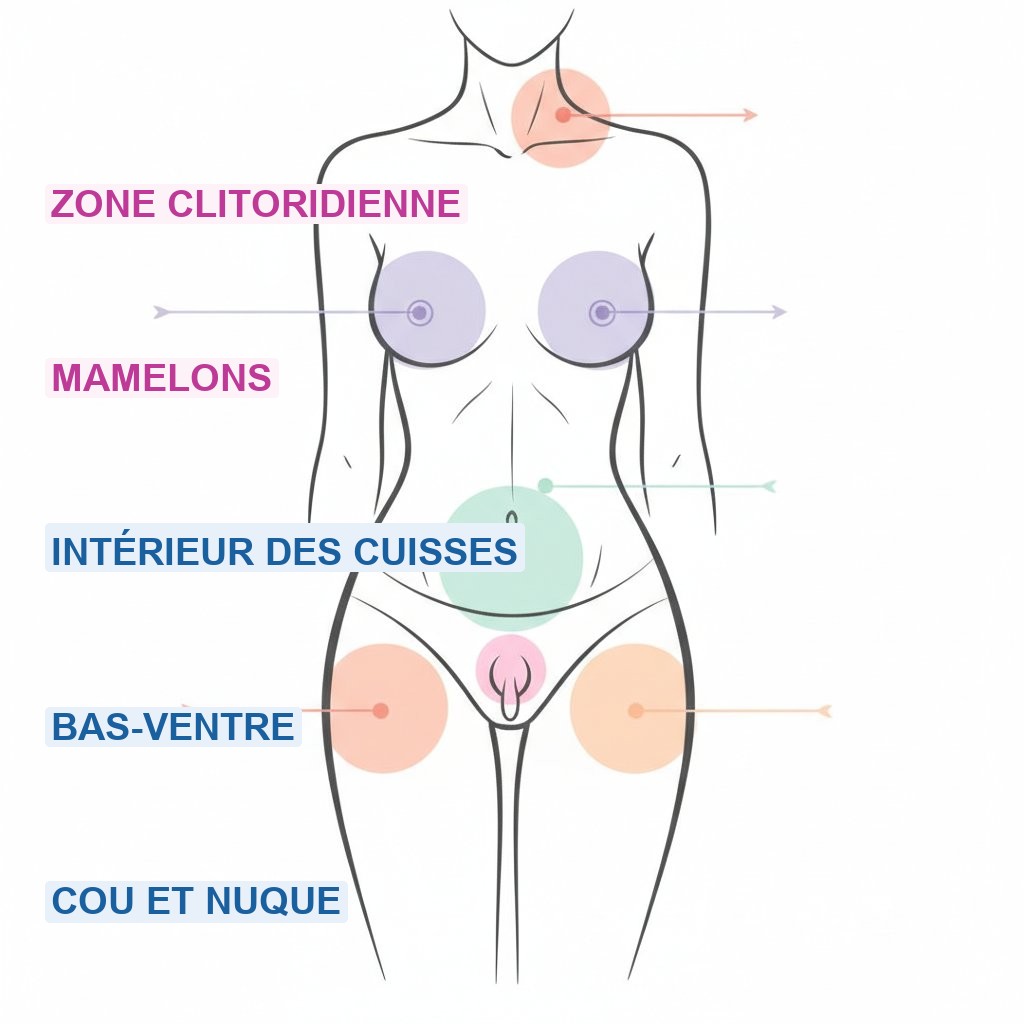 Sextoy sans pénétration - zones érogènes externes féminines