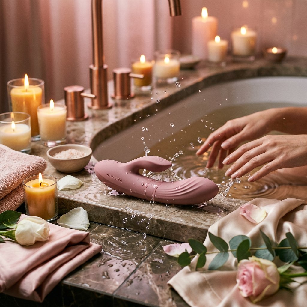 Sextoy étanche waterproof - Ambiance bain relaxation avec bougies