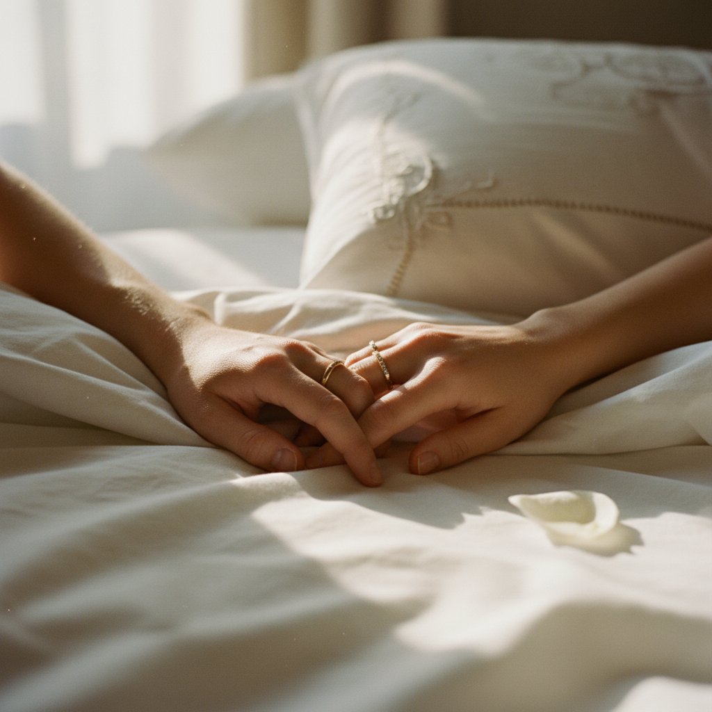 Sexualité épanouie longue relation - mains enlacées tendresse couple
