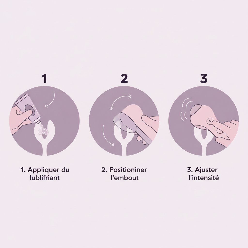 Vibromasseur air pulse guide utilisation - positionnement correct du stimulateur