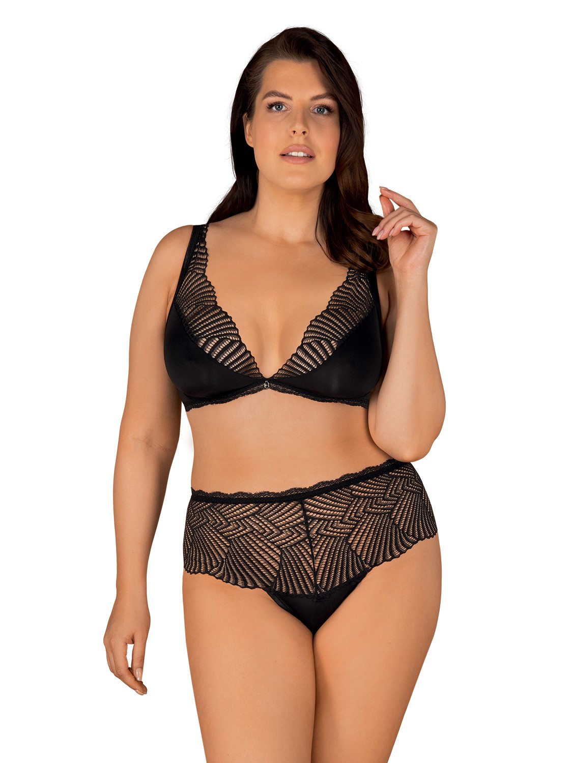 Ensemble lingerie dentelle et tissu opaque Klarita - Obsessive – Image 4