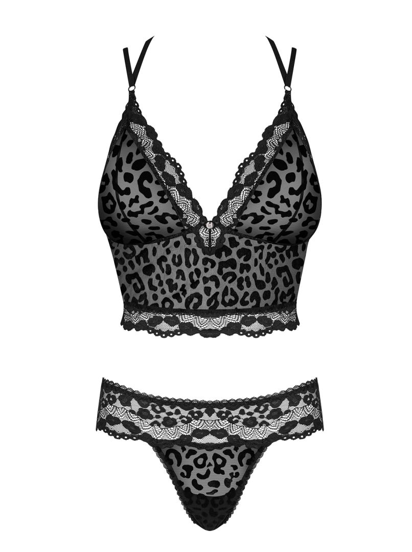 Ensemble lingerie léopard Guilly en tulle - Obsessive – Image 5