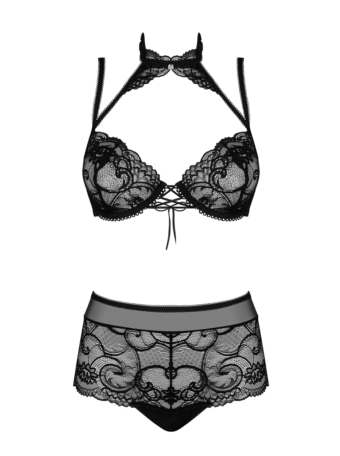 Ensemble lingerie transparente avec tour de cou Elizenes - Obsessive – Image 7