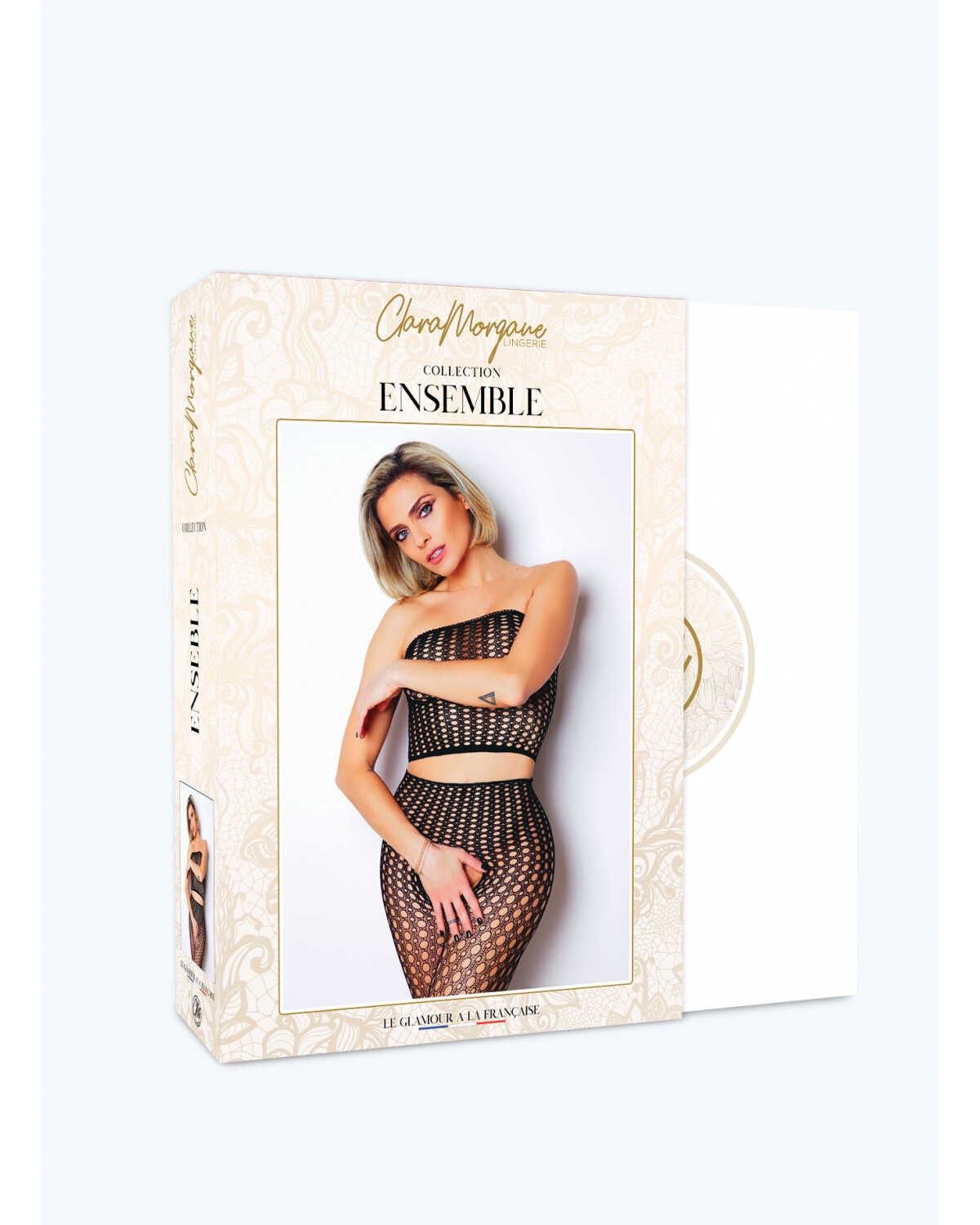 Ensemble lingerie ajouré ouvert deux pièces - Clara Morgane – Image 3