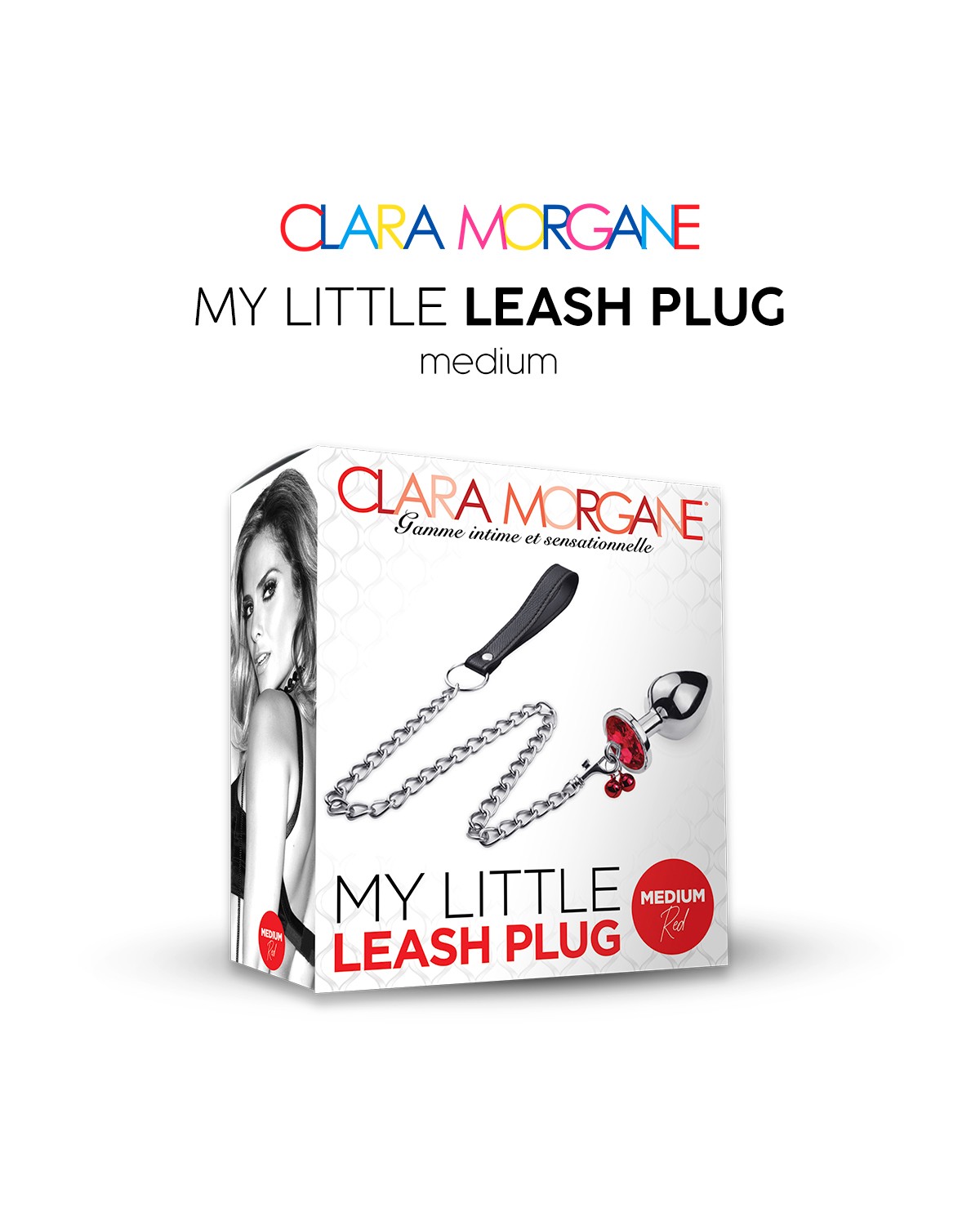 Plug anal en métal avec laisse taille M - Clara Morgane – Image 3