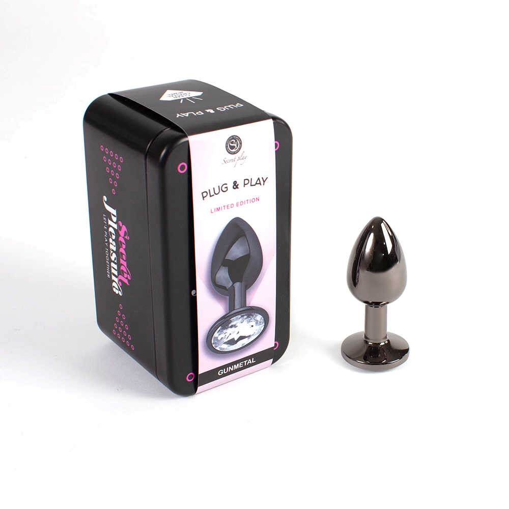 Plug anal en aluminium avec bijou - Secret Play