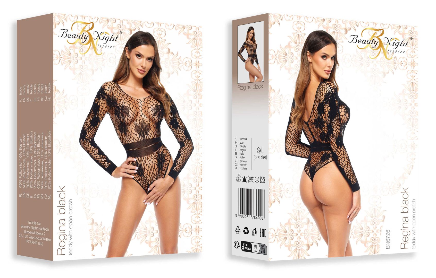 Body résille manches longues Regina - Beauty Night – Image 13