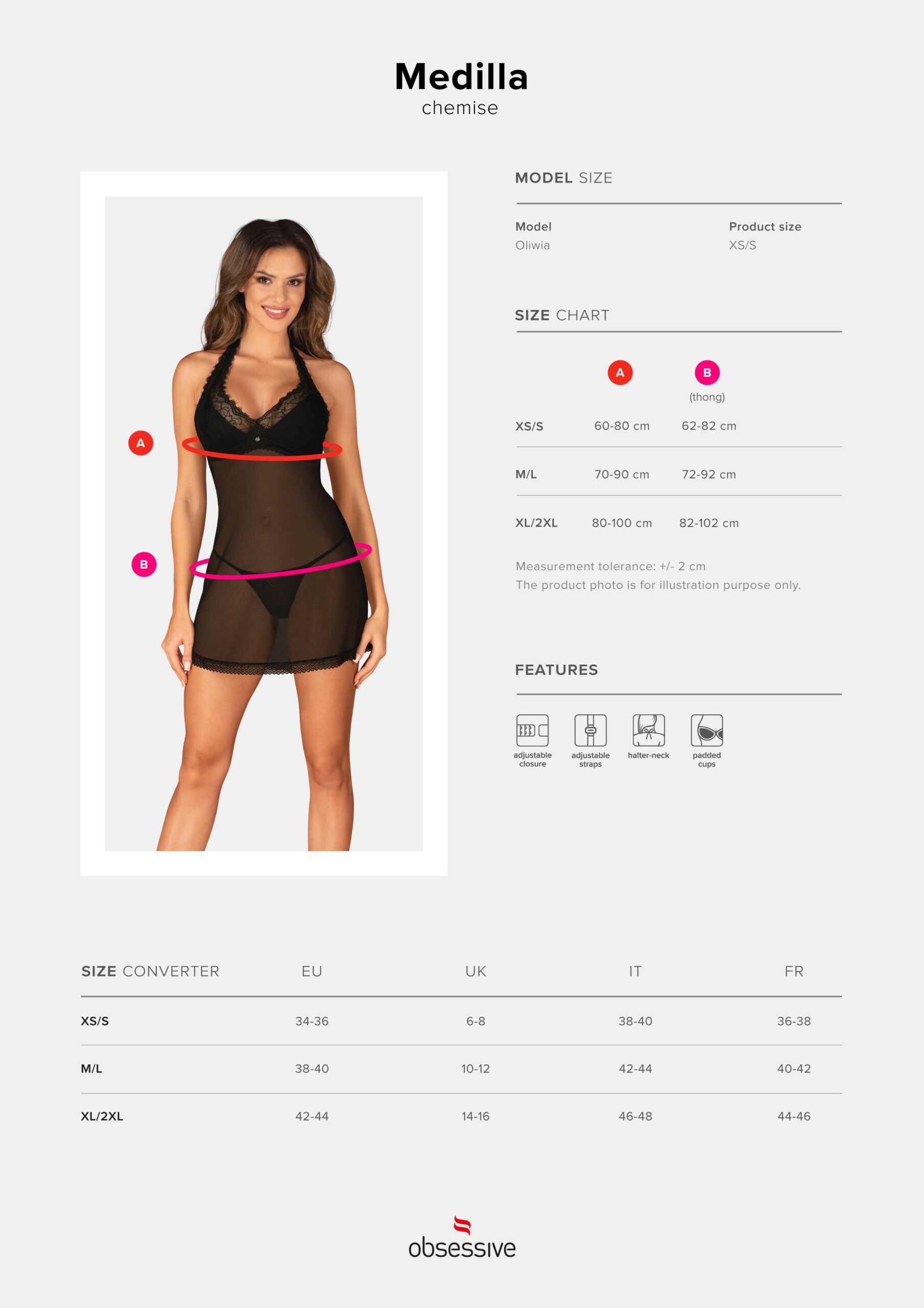 Nuisette transparente avec string Medilla - Obsessive – Image 9