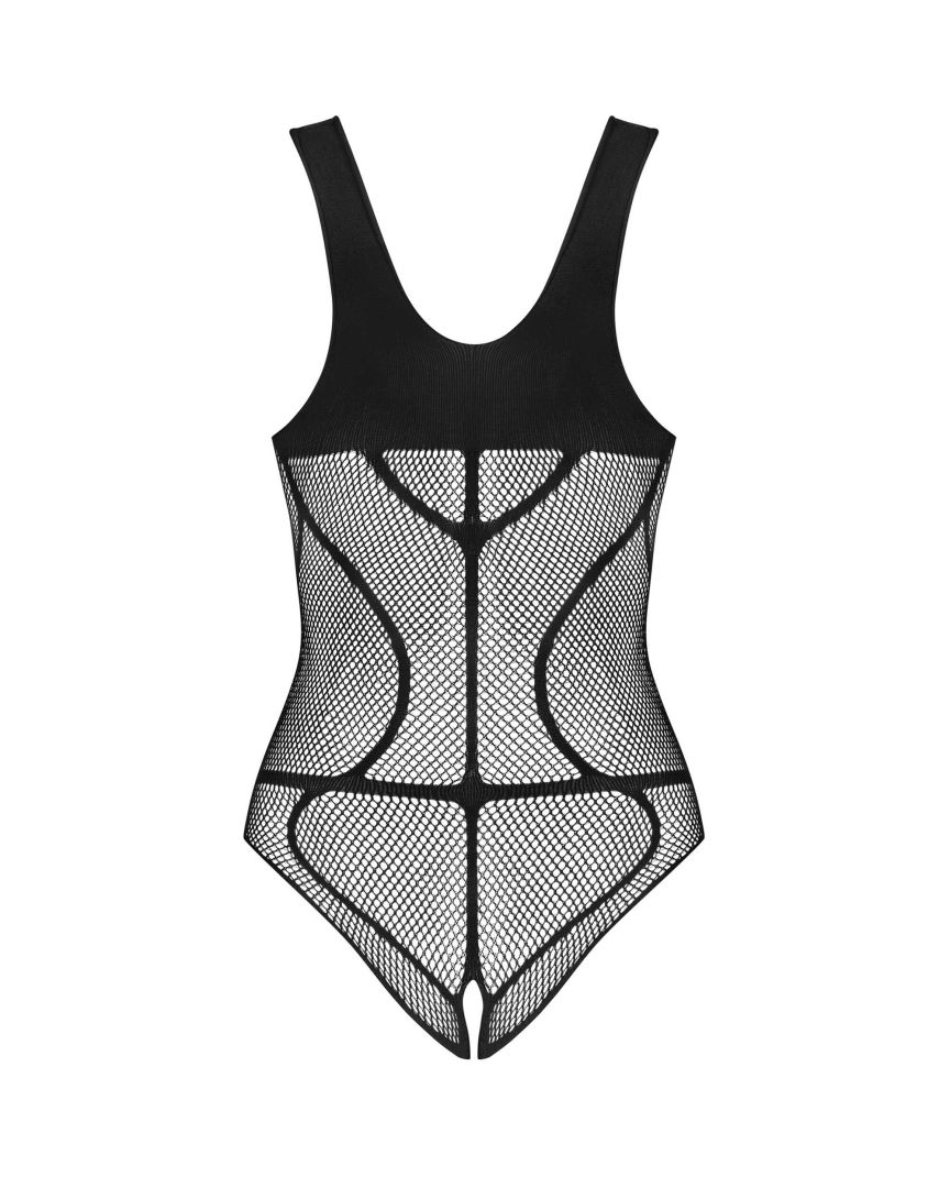 Body ouvert en résille à motifs - Obsessive – Image 8