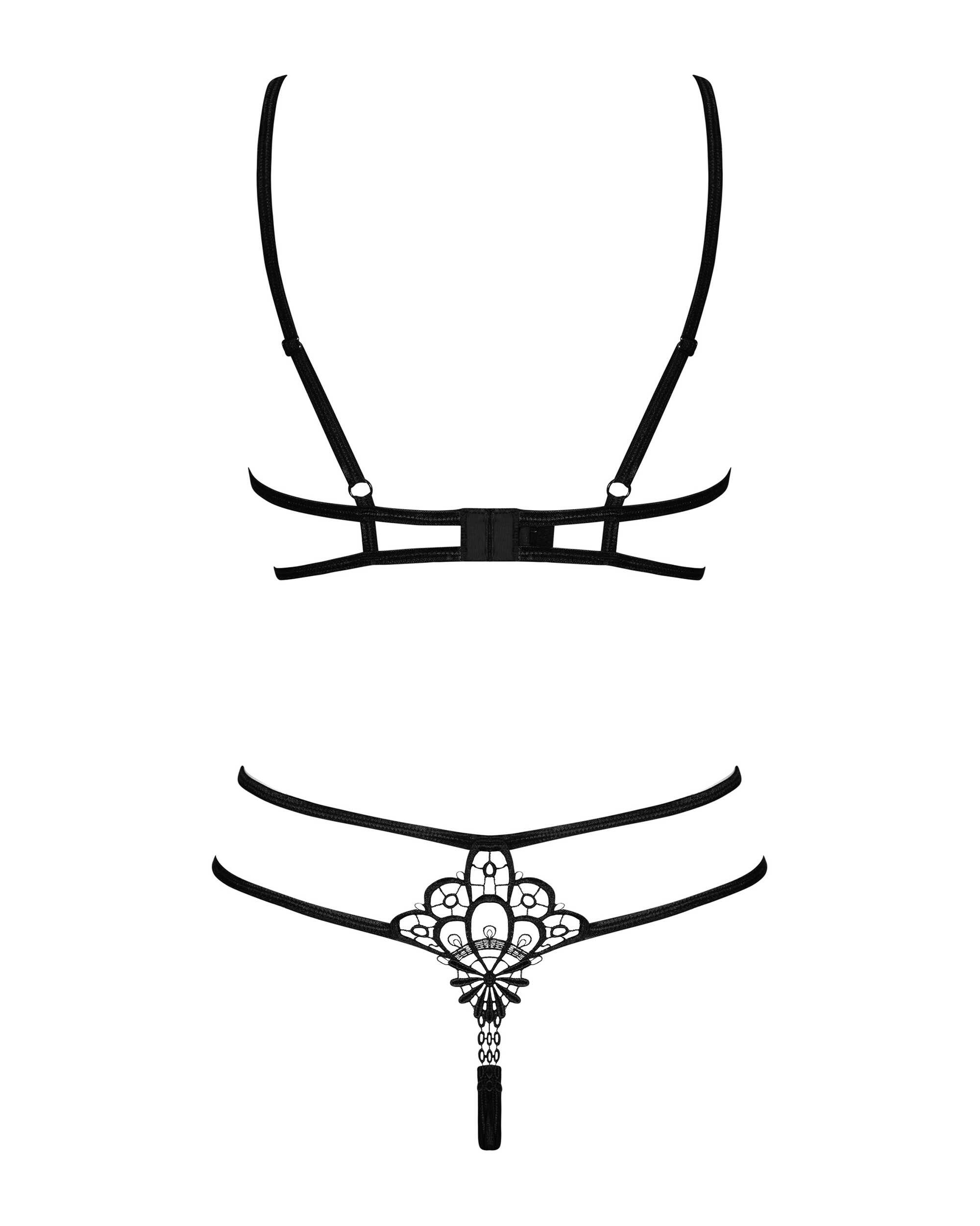 Ensemble lingerie ouvert en guipure Badossa - Obsessive – Image 6
