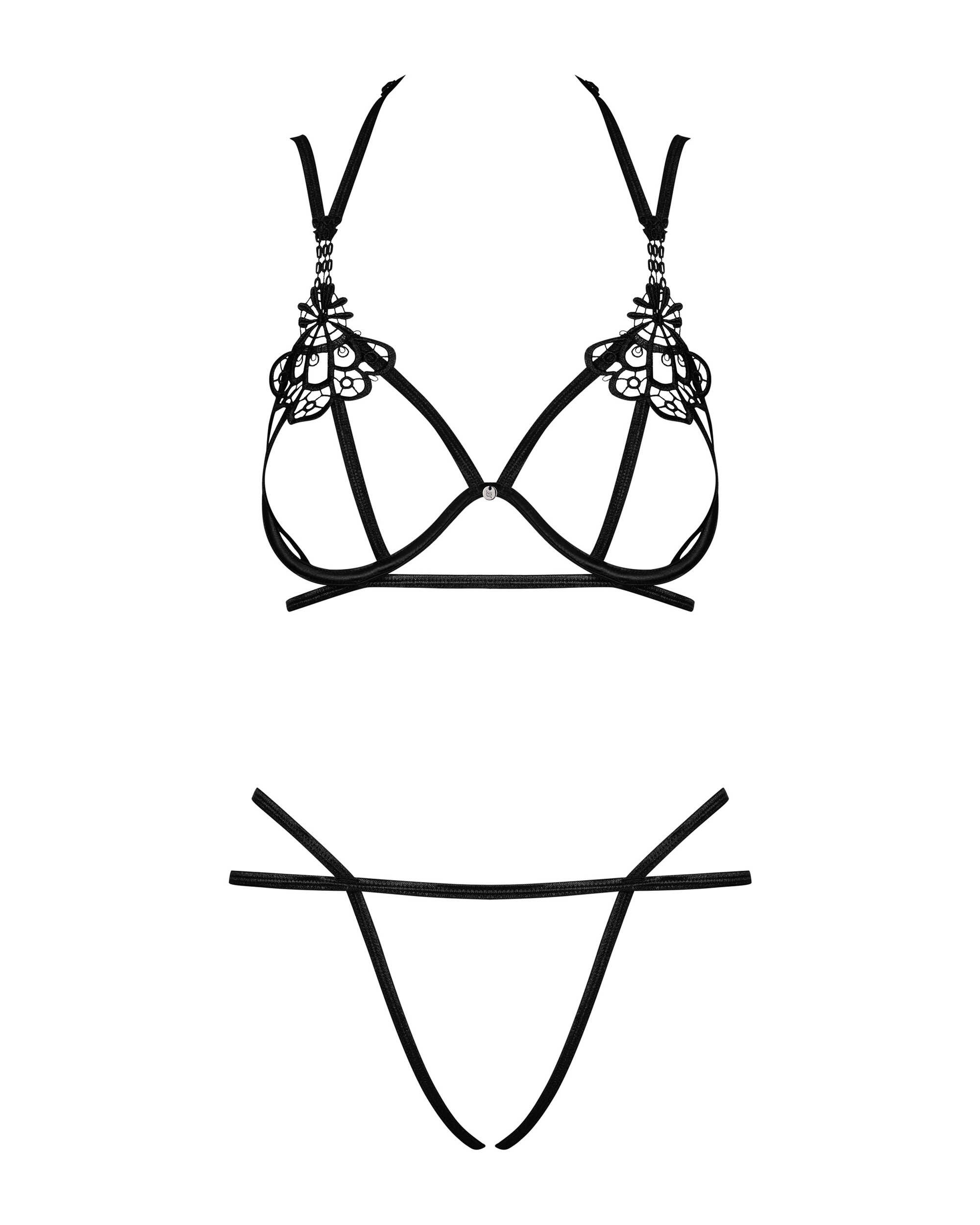 Ensemble lingerie ouvert en guipure Badossa - Obsessive – Image 5