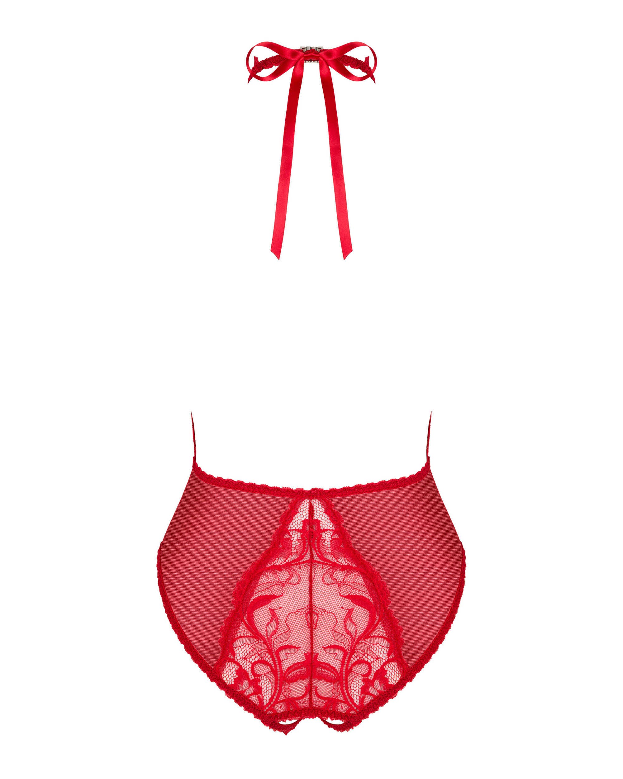 Teddy ouvert en dentelle rouge Dagmarie - Obsessive – Image 4