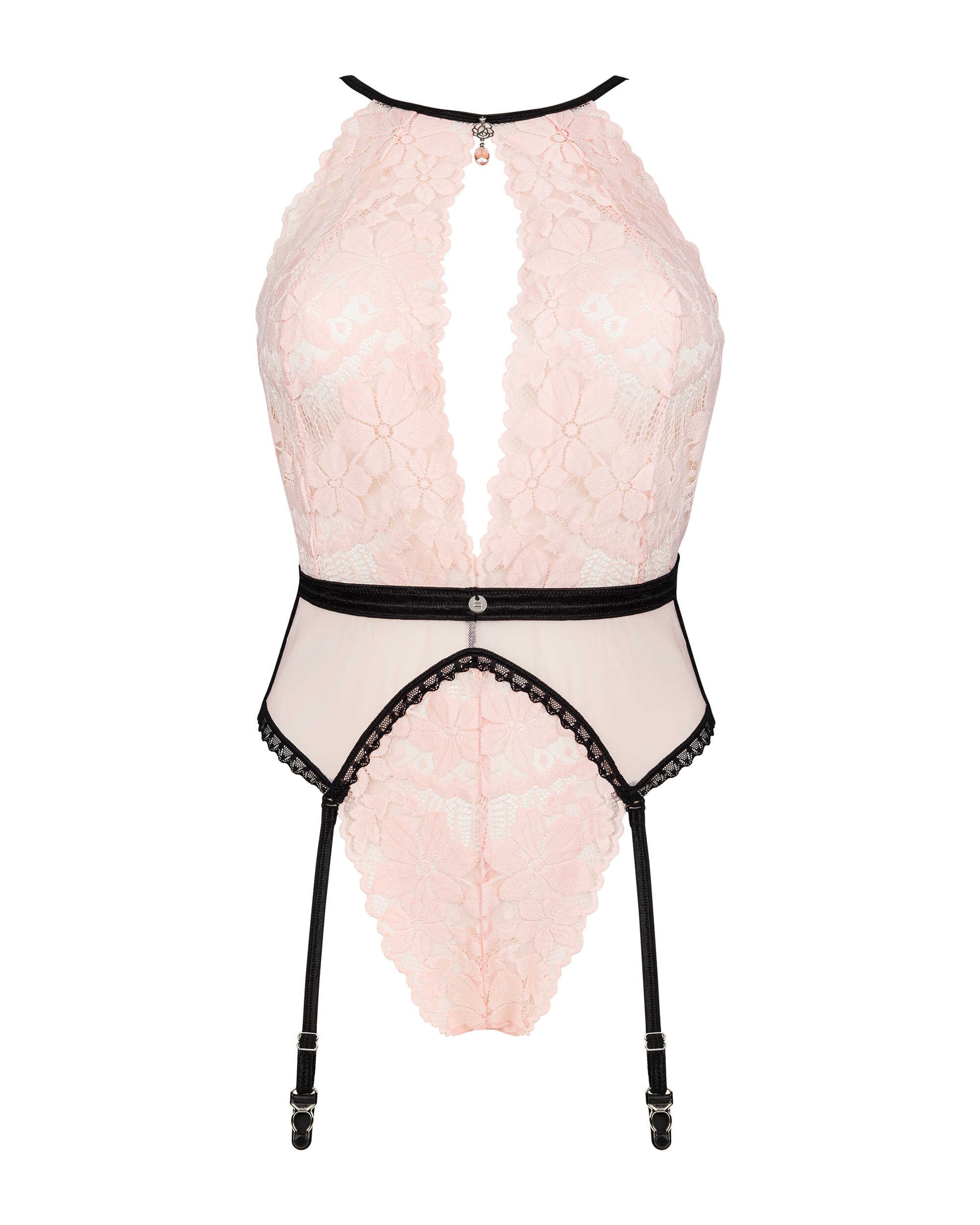 Body dentelle florale avec porte-jarretelles Lilines - Obsessive – Image 5