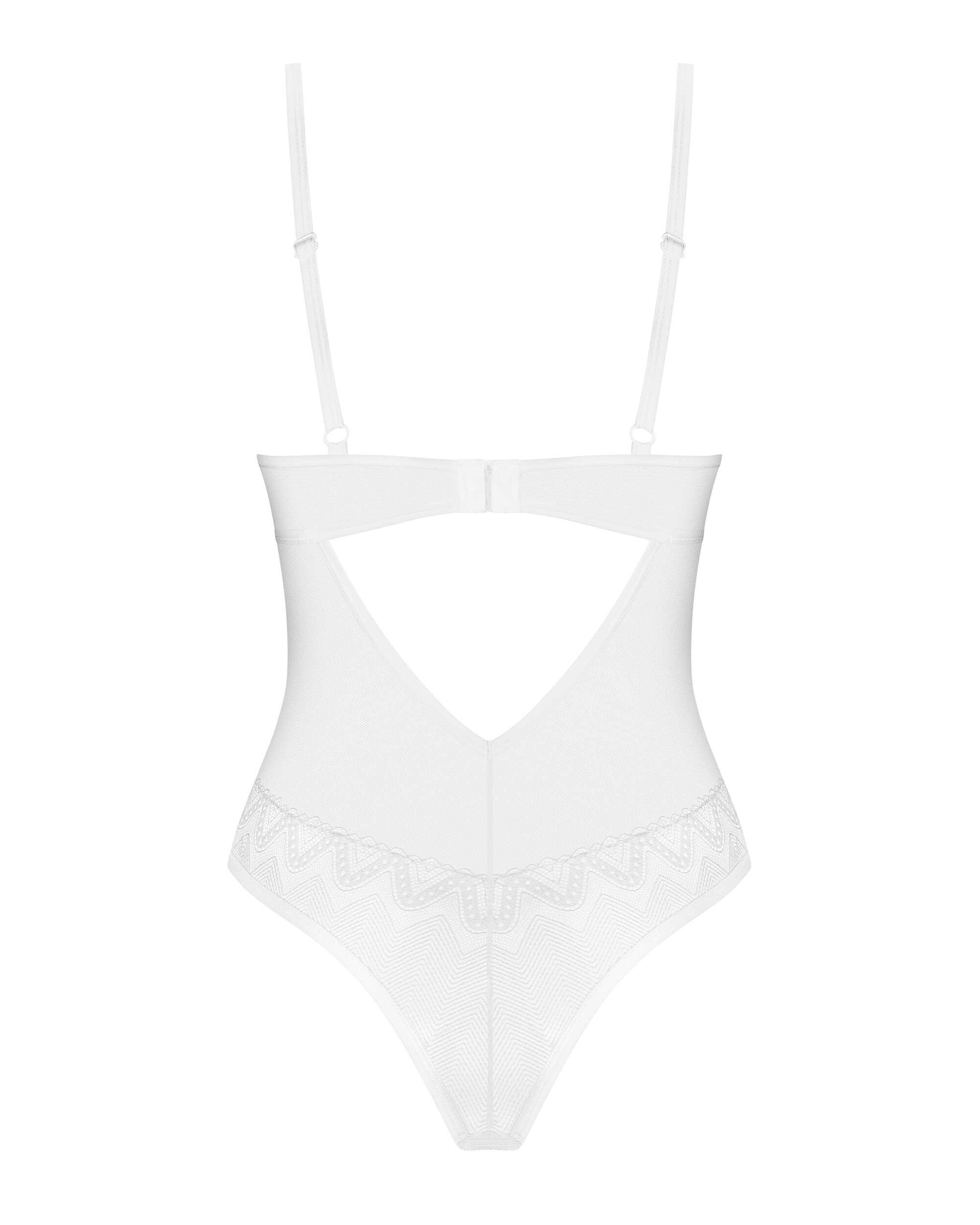Body sensuel Alissium blanc à armatures - Obsessive – Image 7