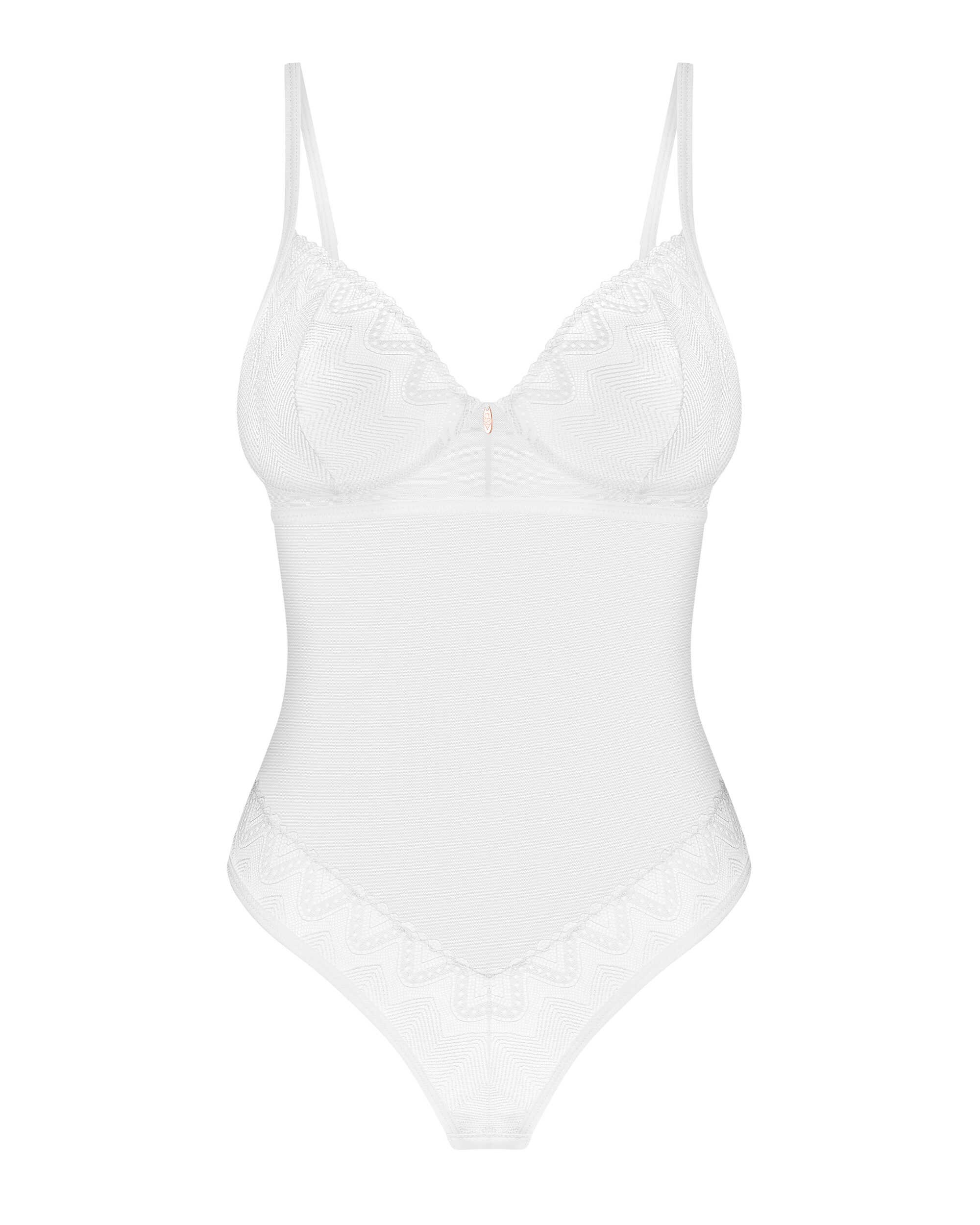 Body sensuel Alissium blanc à armatures - Obsessive – Image 6