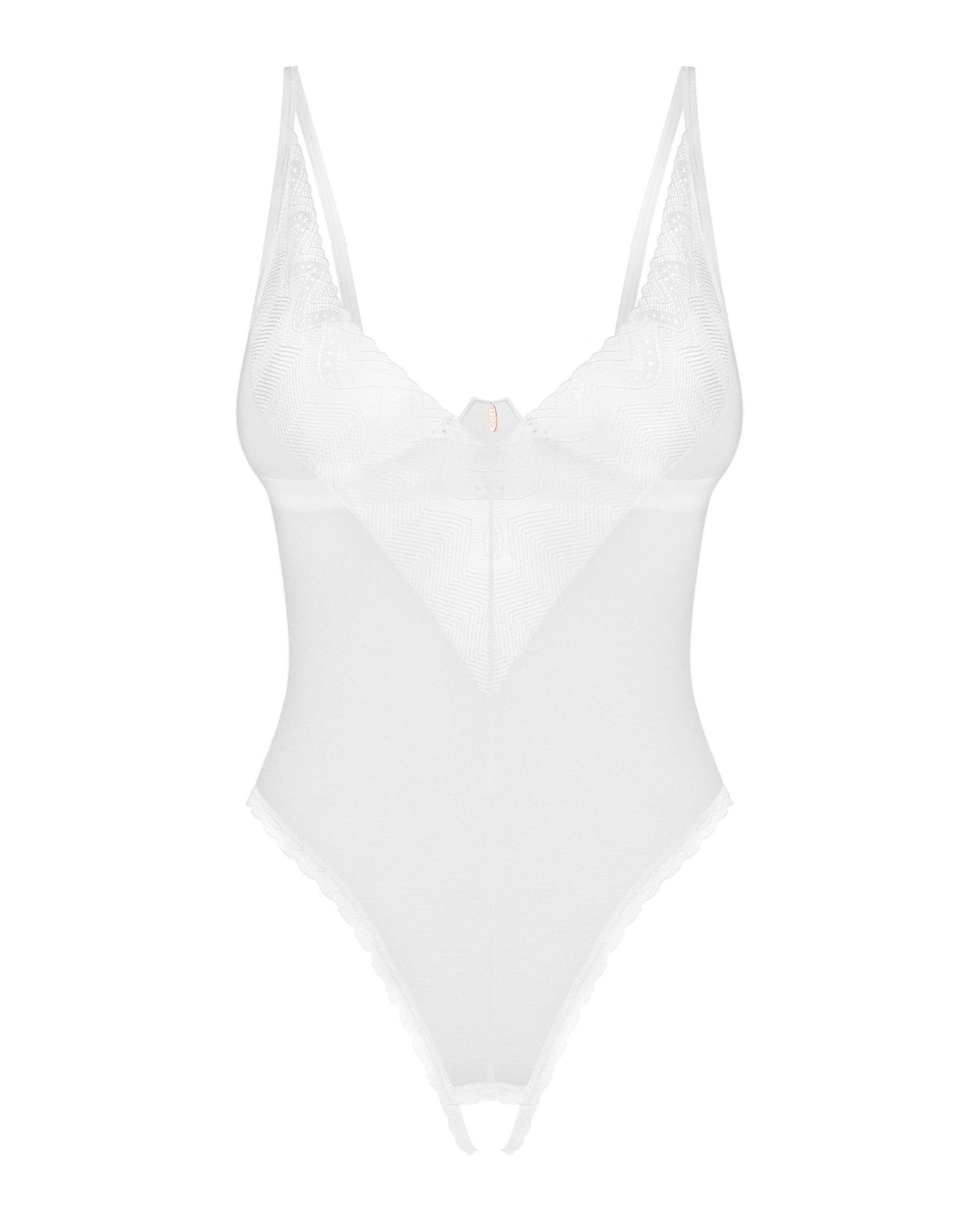 Body ouvert Alissium en dentelle blanche - Obsessive – Image 4