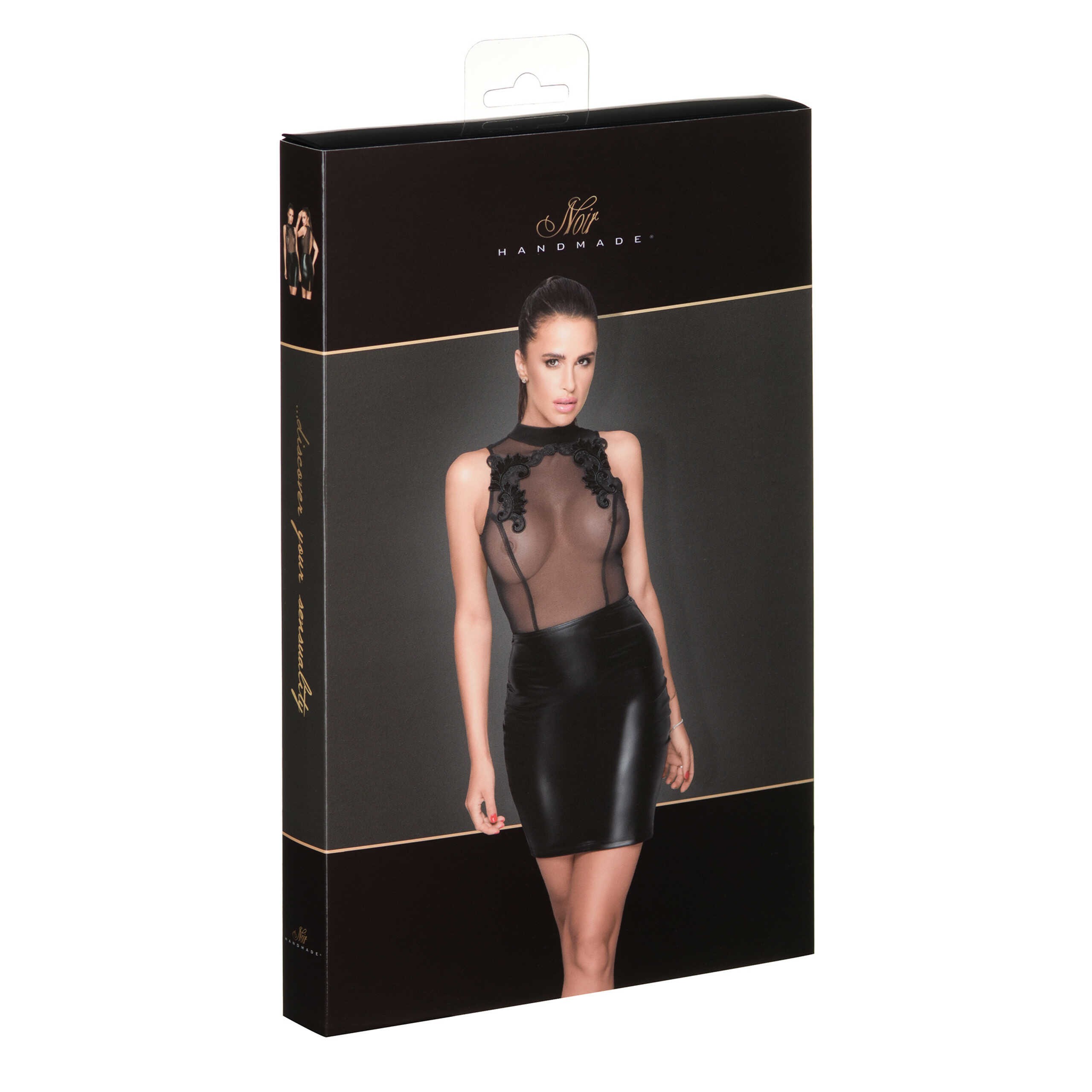Robe sexy transparente en dentelle ajourée - Noir Handmade – Image 4