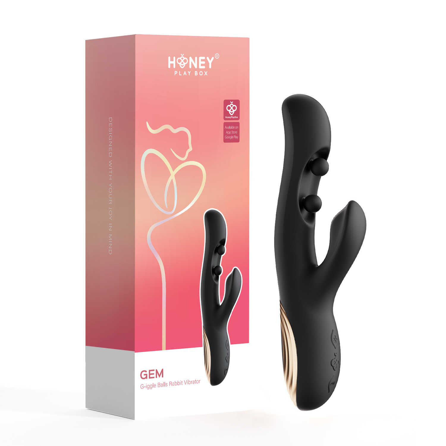 Vibromasseur rabbit connecté Gem - Honey Play Box