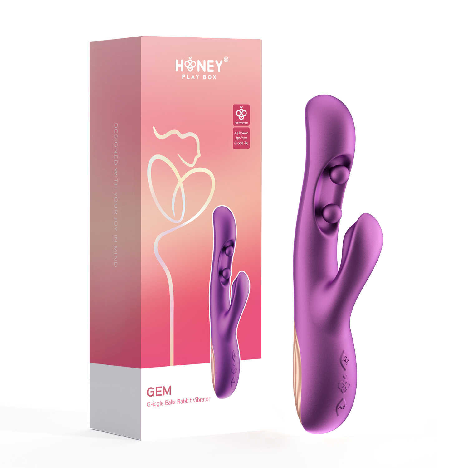 Vibromasseur rabbit connecté à capteurs - Honey Play Box