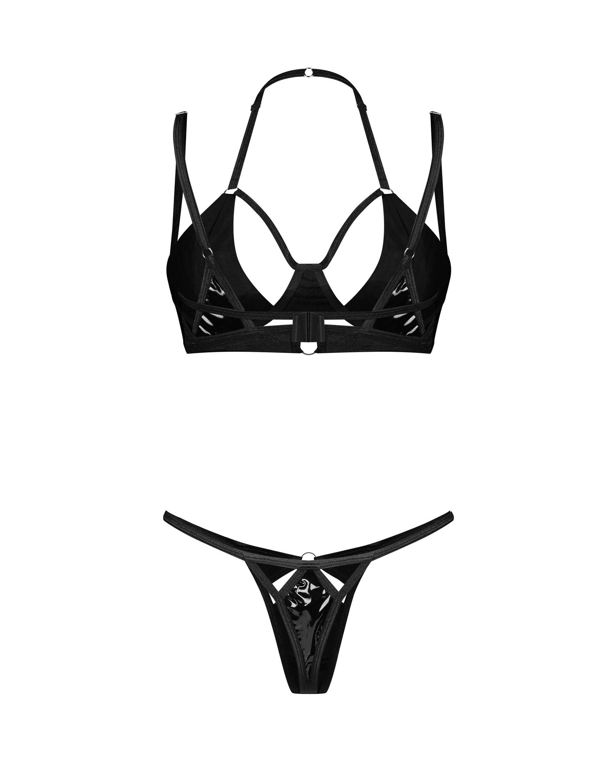 Ensemble lingerie effet latex avec pendentif - Obsessive – Image 4