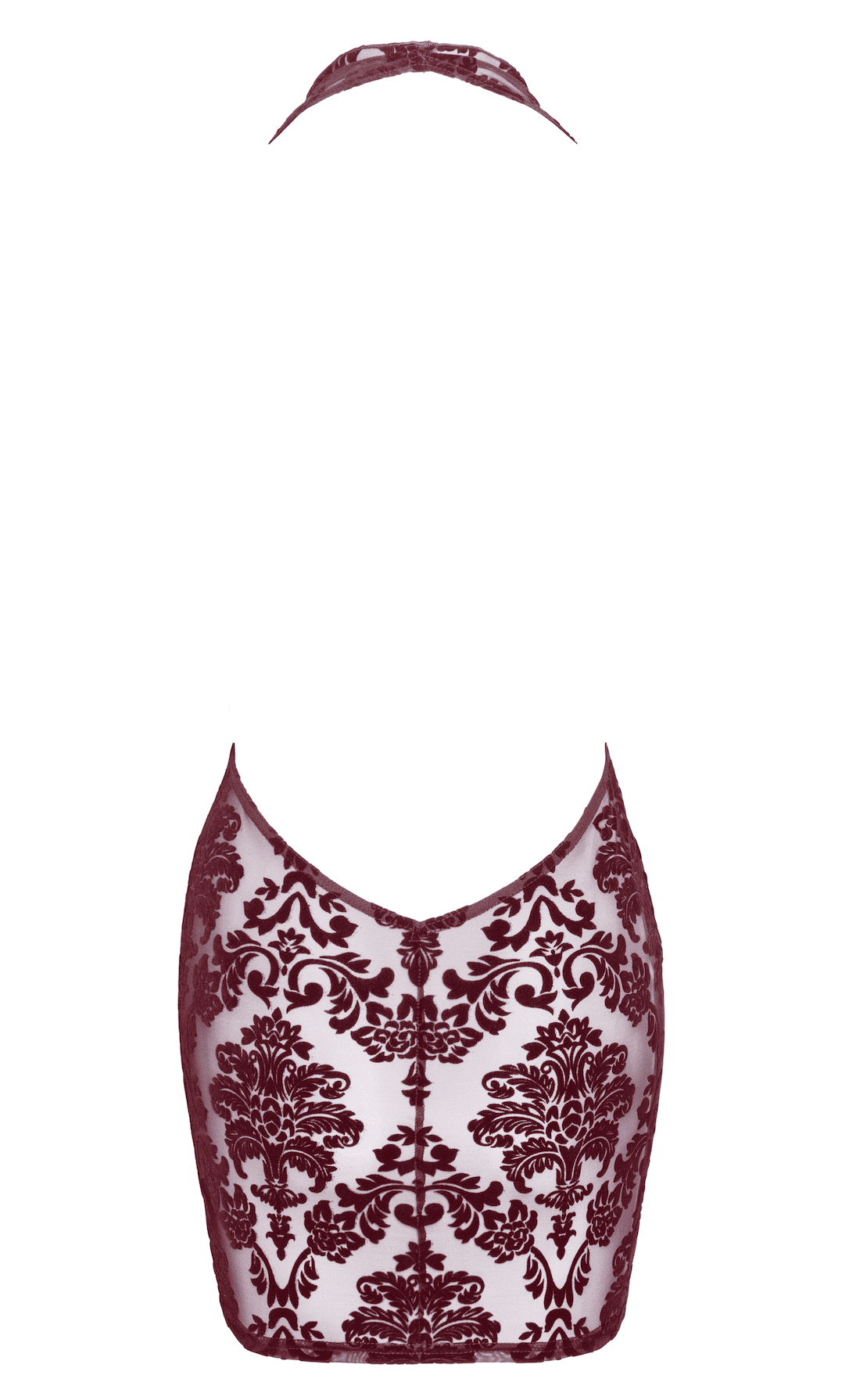 Mini robe en tulle floqué bordeaux dos nu - Noir Handmade – Image 9
