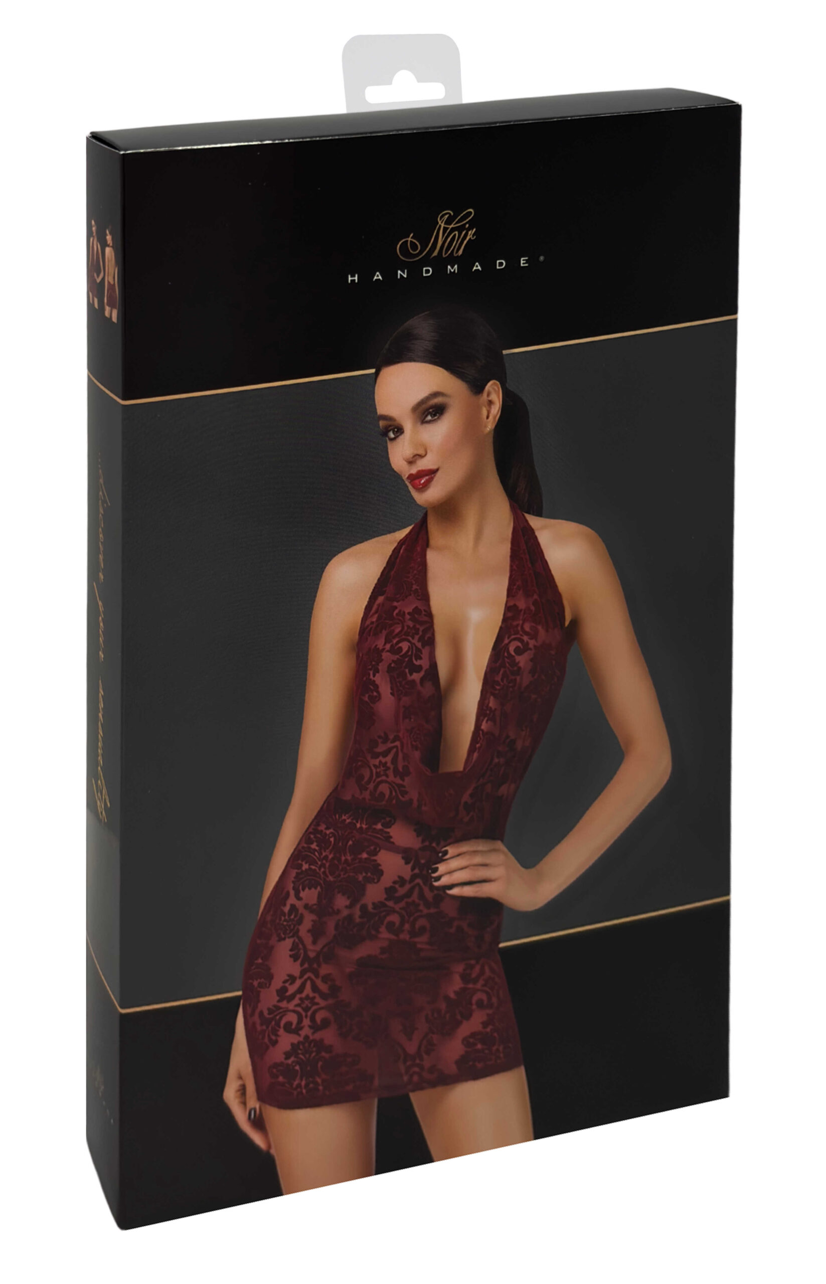 Mini robe en tulle floqué bordeaux dos nu - Noir Handmade – Image 10