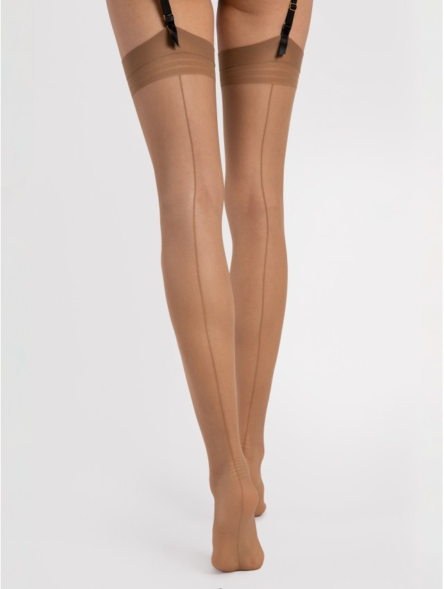 Bas beige doré à couture Marlena 20 DEN - Fiore