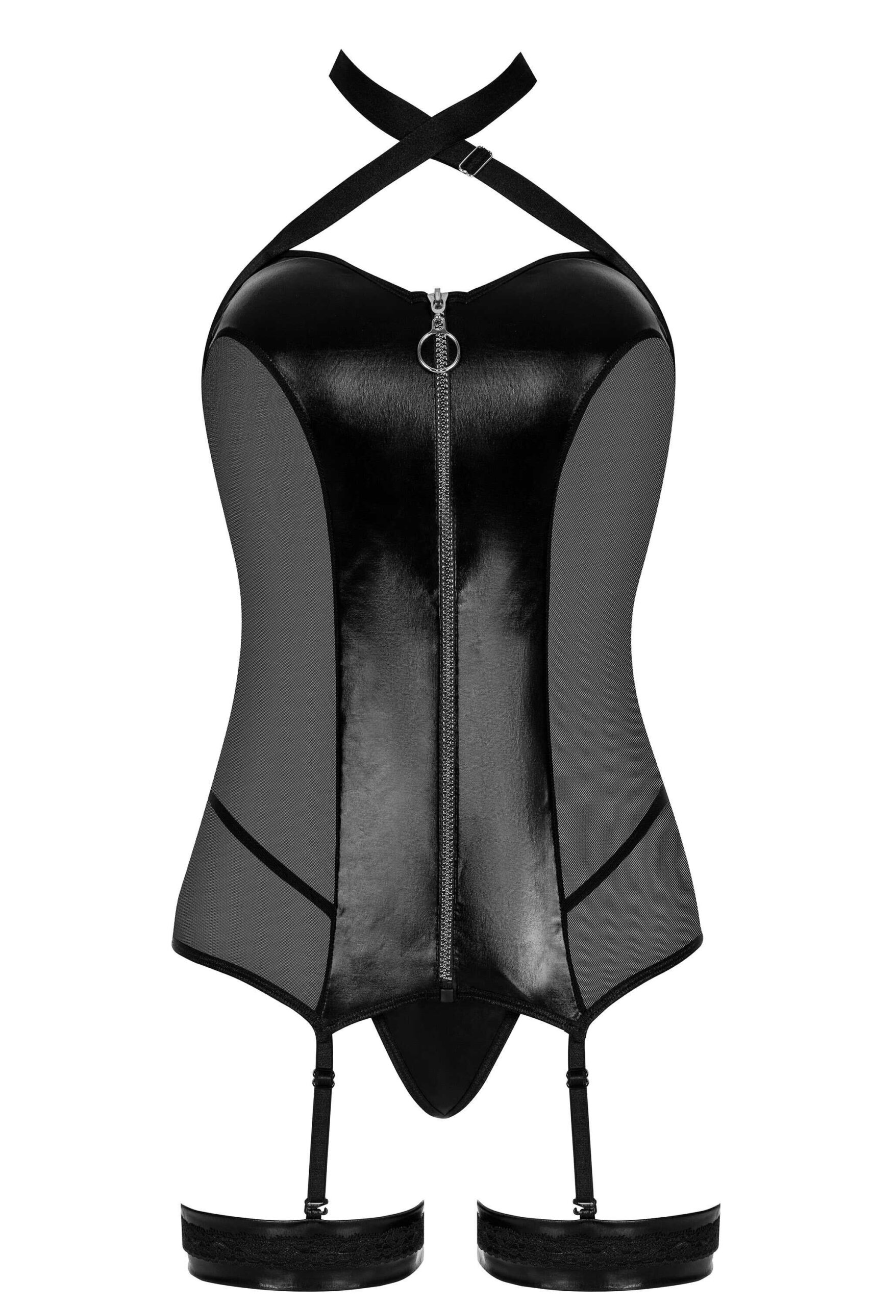 Ensemble lingerie wetlook et mesh transparent - Beauty Night – Image 9