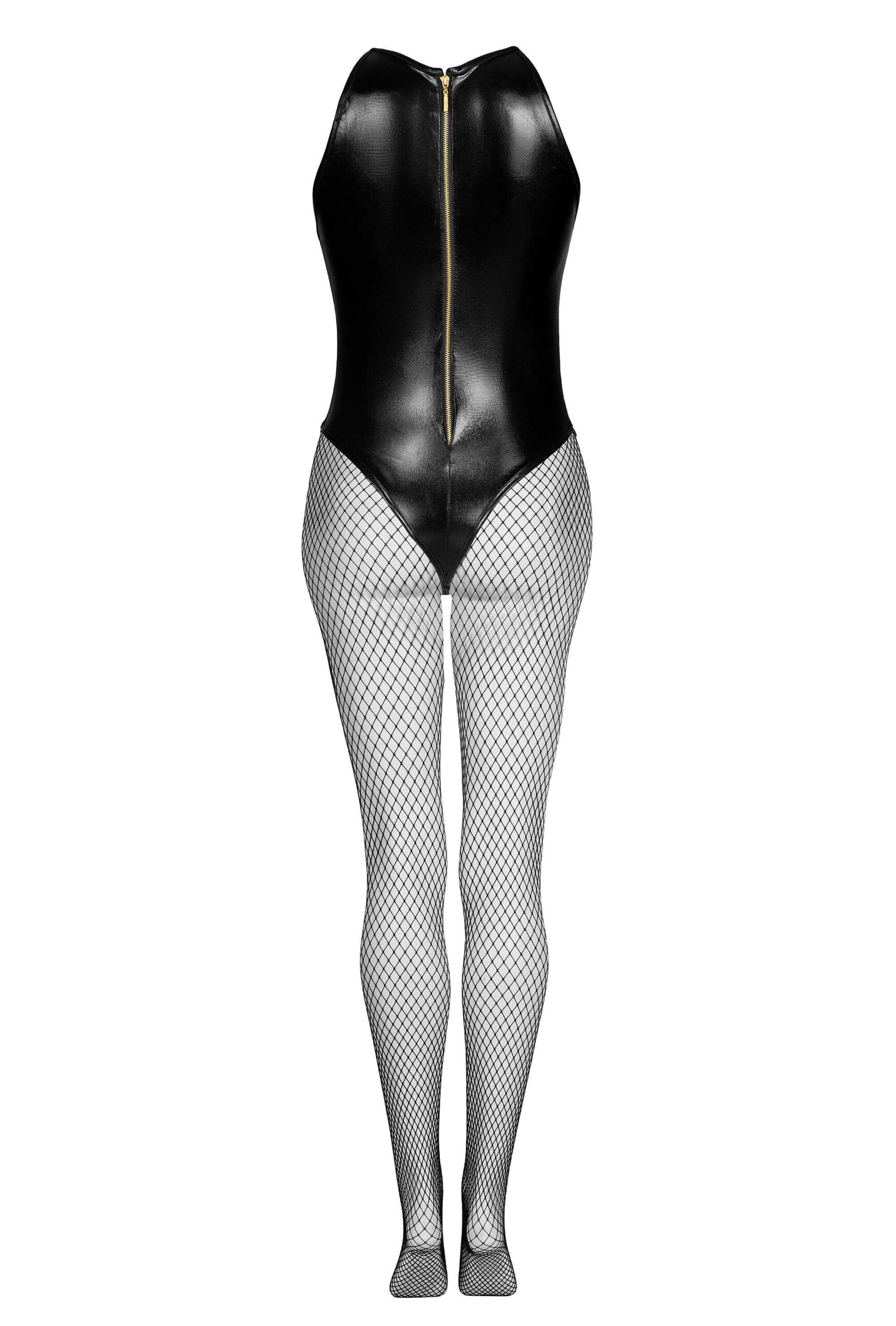 Ensemble lingerie wet look avec collants résille - Beauty Night – Image 14