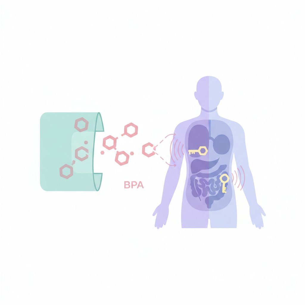bisphenol A produits intimes dangers - schema migration molecule plastique