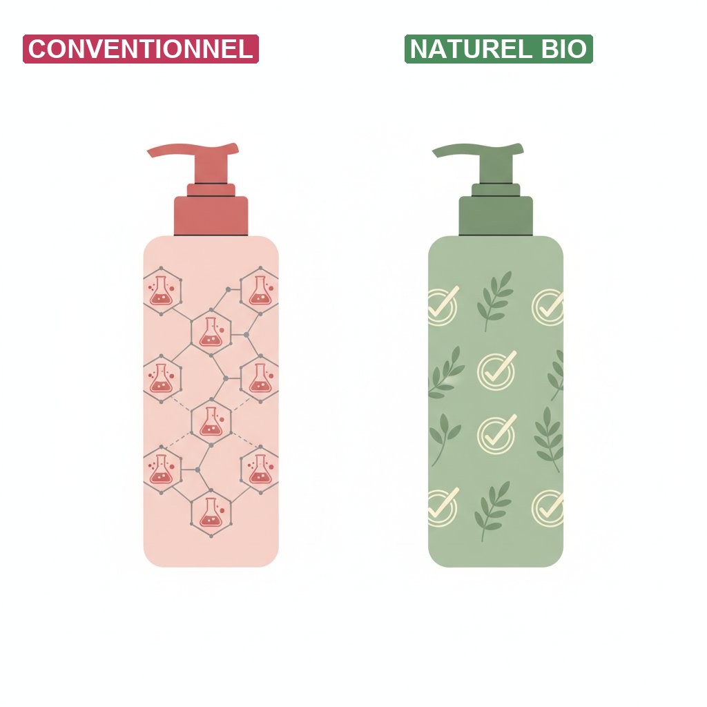 Perturbateurs endocriniens cosmétiques intimes - comparaison naturel vs conventionnel