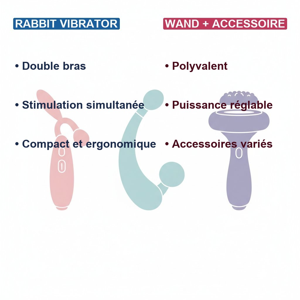Double stimulation clitoridienne et vaginale guide - comparatif sextoys rabbit et wand