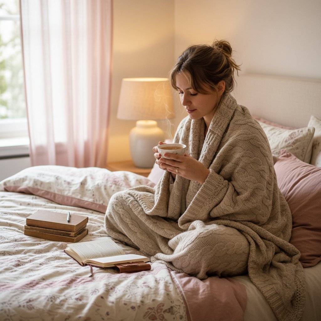 dysphorie post-coitale - rituel self-care avec journal et tisane