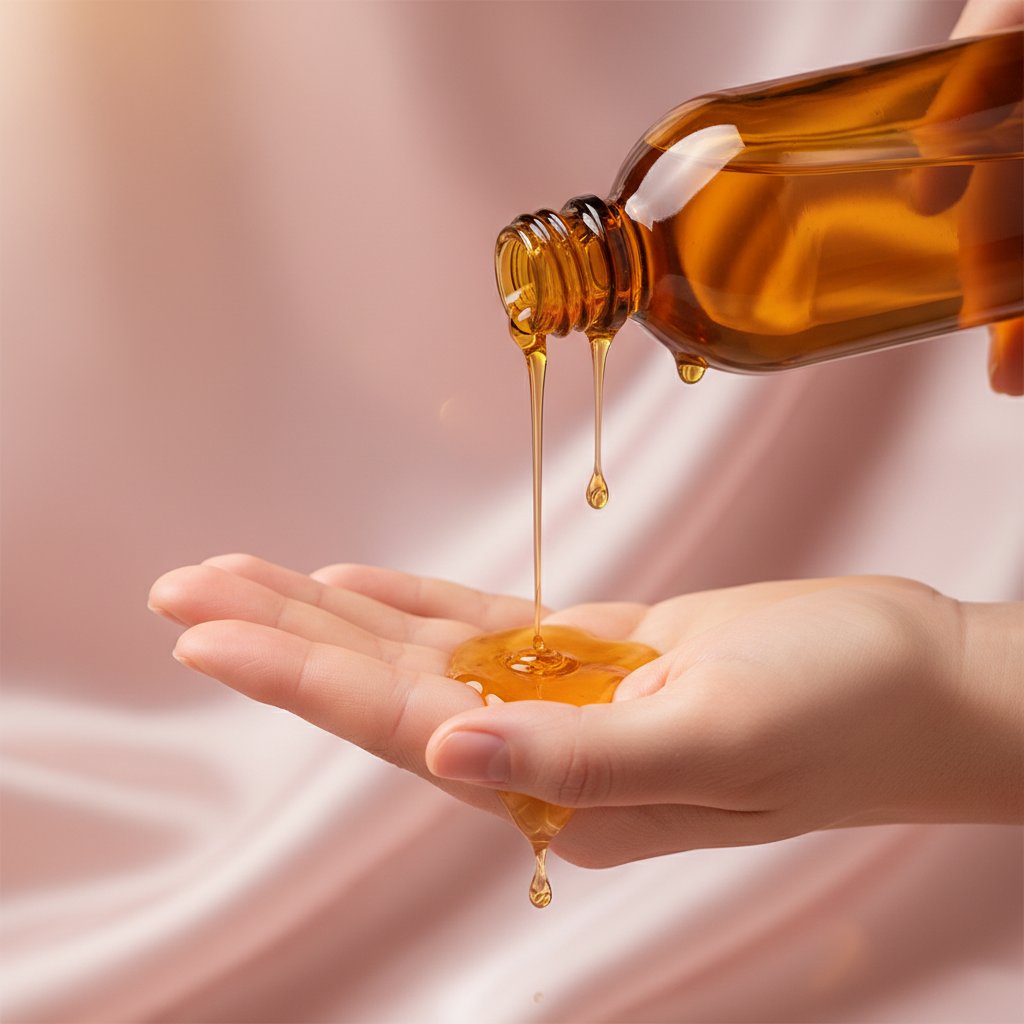 Huile de massage chauffante couple utilisation - flacon ambre