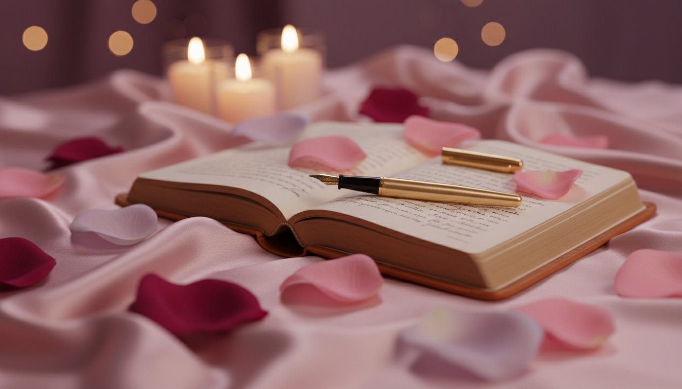 Journal intime erotique bienfaits - carnet ouvert ambiance romantique