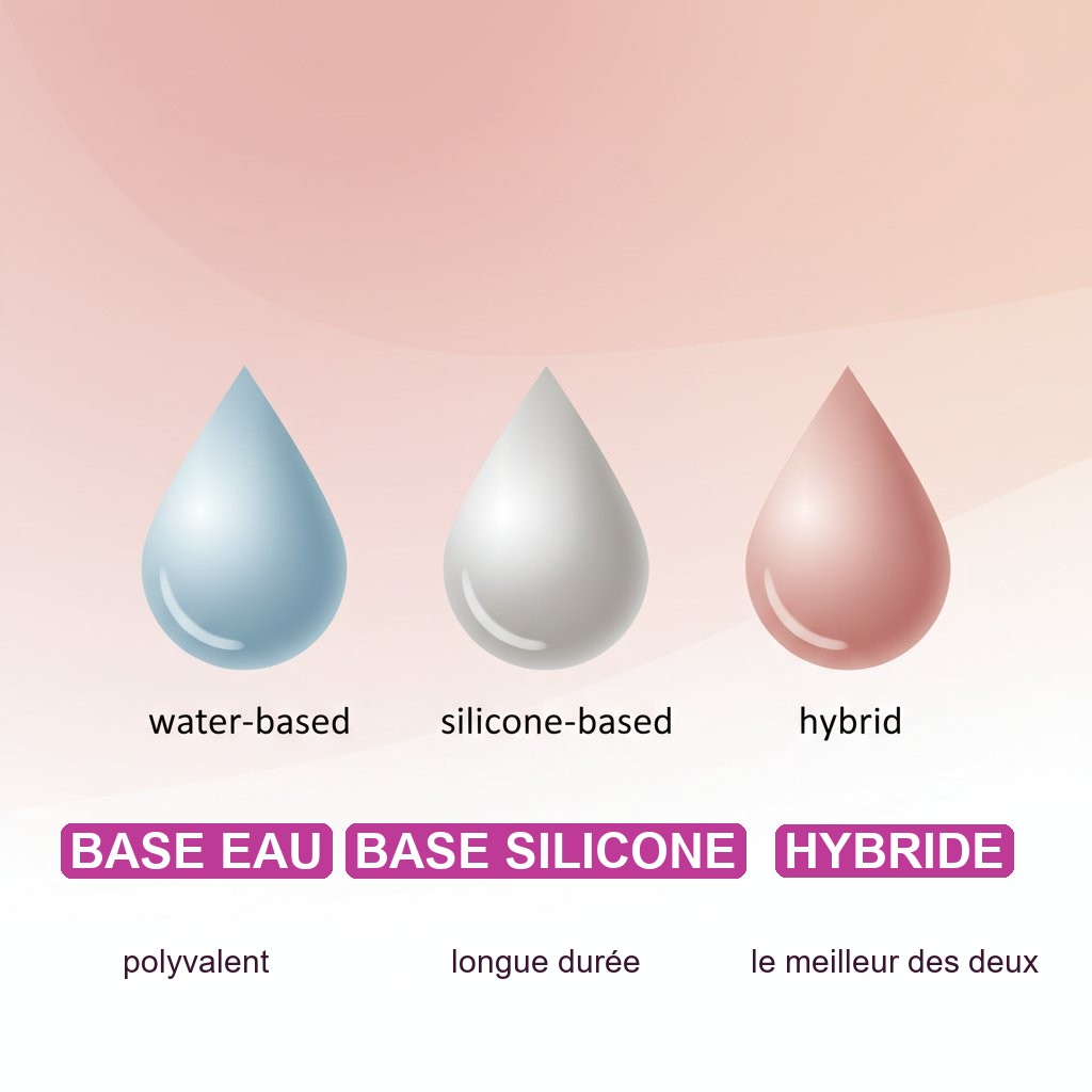 Lubrifiant stimulant femme - bases eau silicone et hybride comparatif