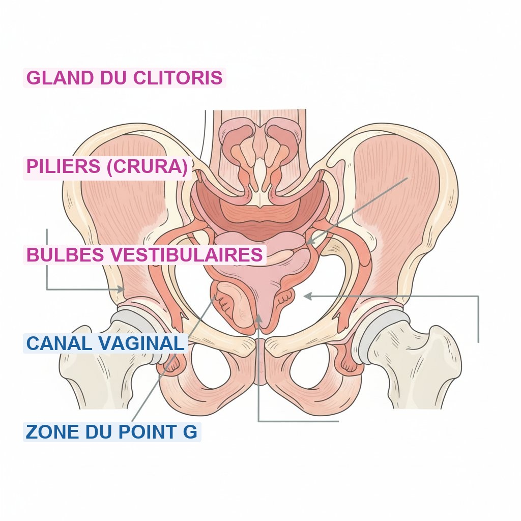 Orgasme clitoridien - anatomie complète du clitoris interne et externe