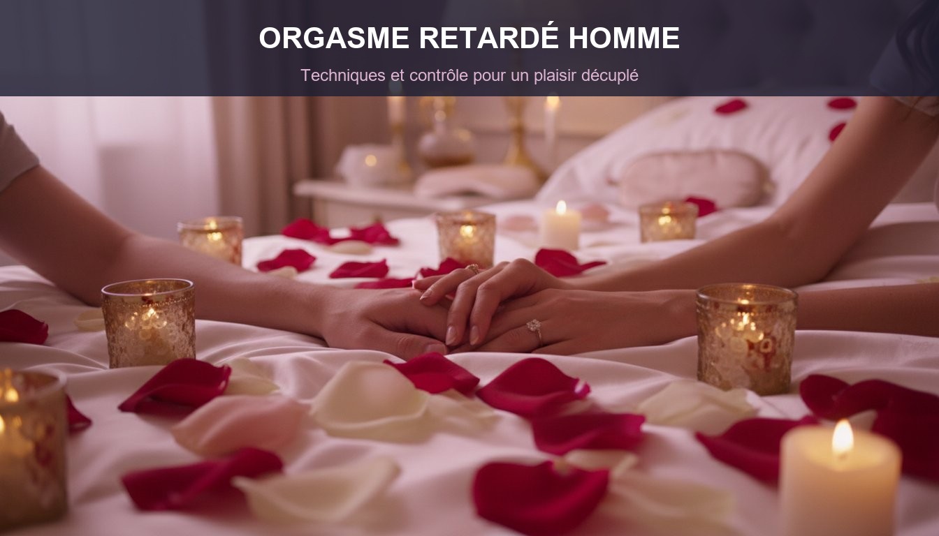 Orgasme retardé homme techniques contrôle - couple intime ambiance sensuelle