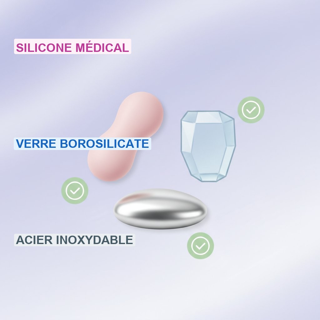 Sextoy hypoallergénique peau sensible - silicone médical verre borosilicate acier inoxydable