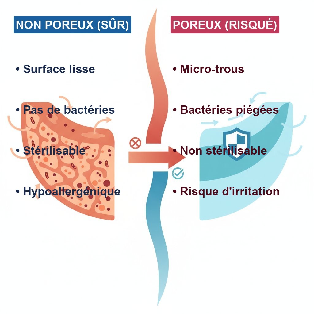 Sextoy hypoallergénique - comparaison matériau poreux vs non poreux
