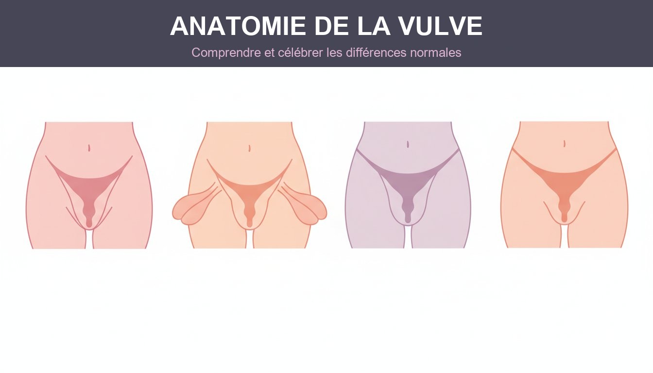 Vulve anatomie différences normales - diversité vulvaire illustrée