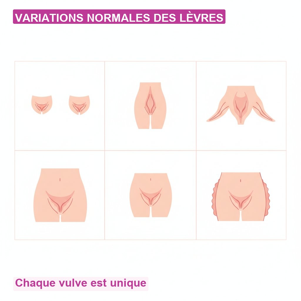 Vulve anatomie différences normales - variations des lèvres
