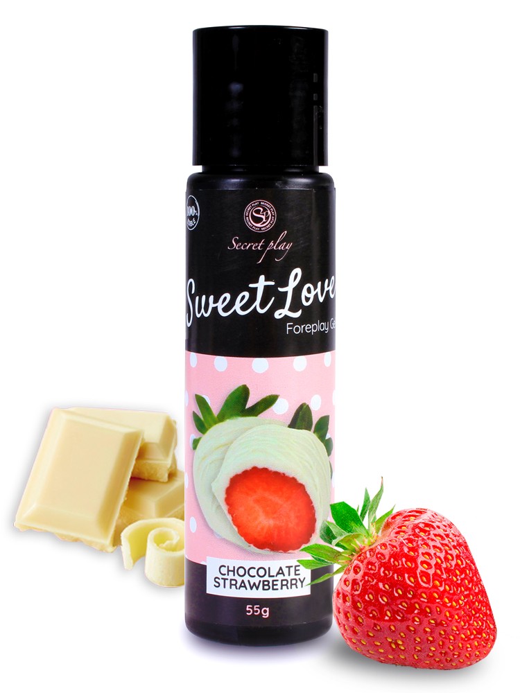 Gel comestible chocolat blanc et fraise - Secret Play