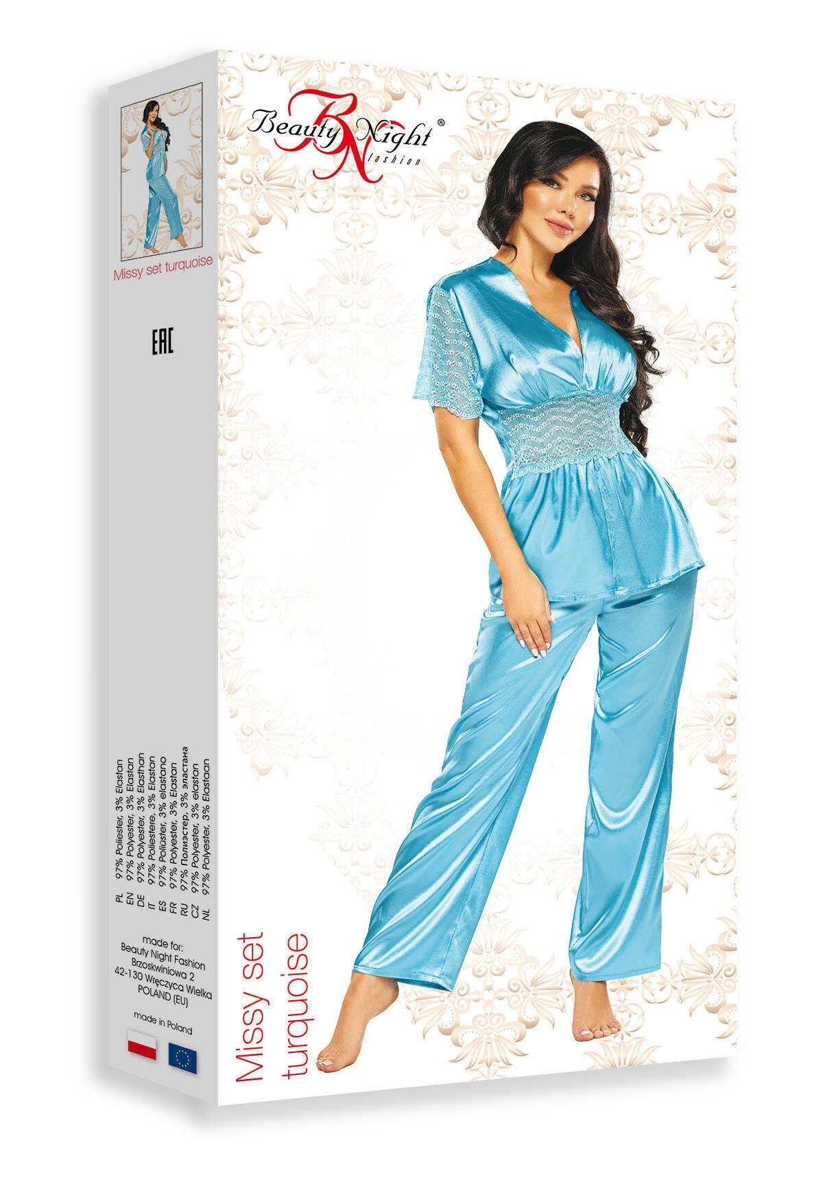 Ensemble lingerie sexy turquoise - Beauty Night – Image 4