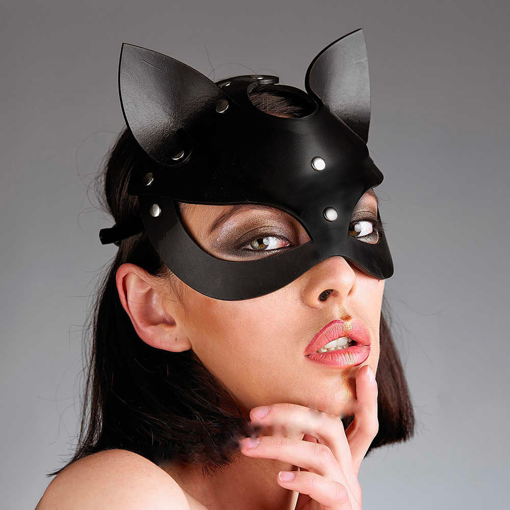 Masque Catwoman en cuir noir - The Sinners