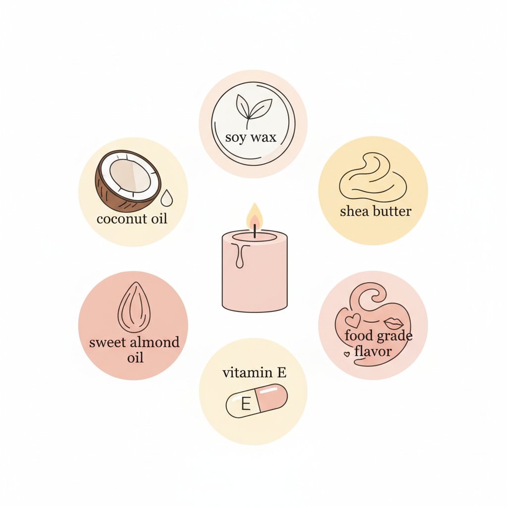 bougie massage embrassable utilisation guide - composition ingredients alimentaires