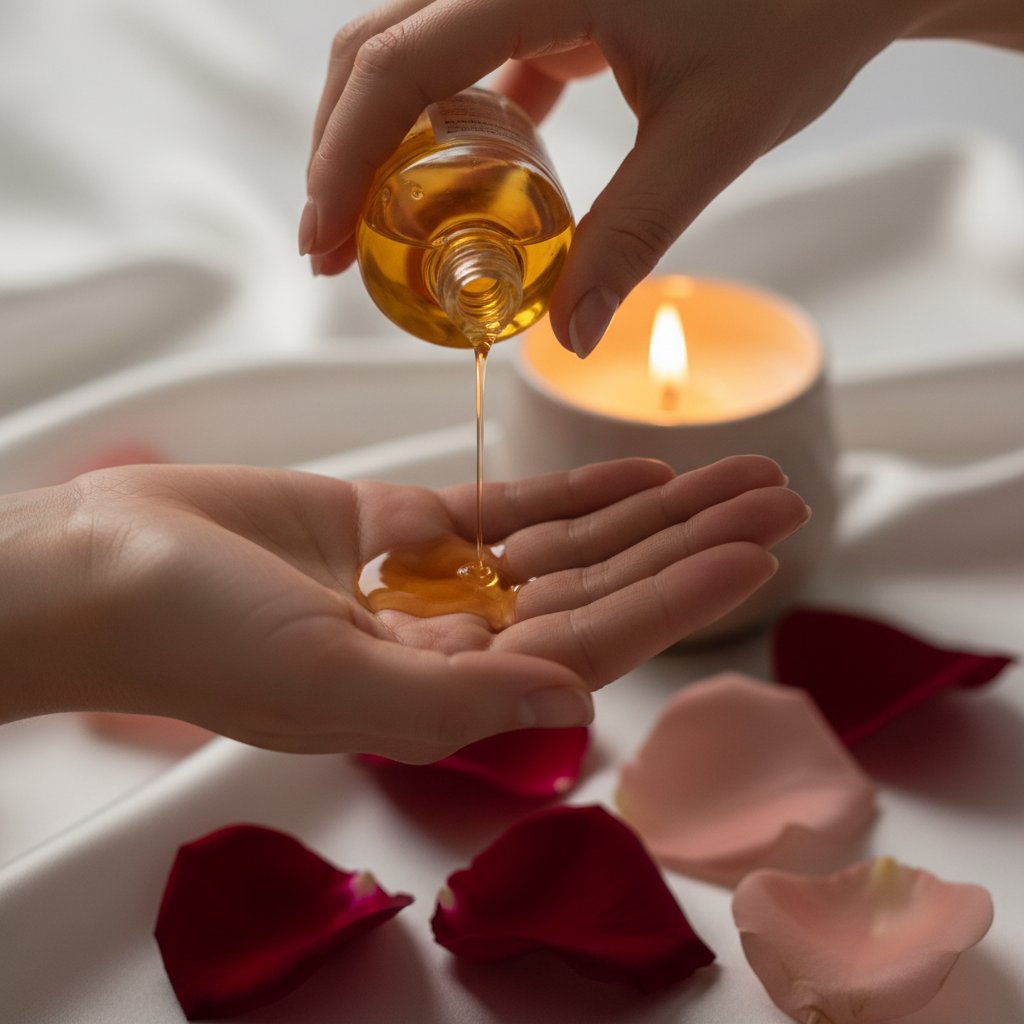 bougie massage embrassable utilisation guide - moment intime à deux dans la lumière de la bougie