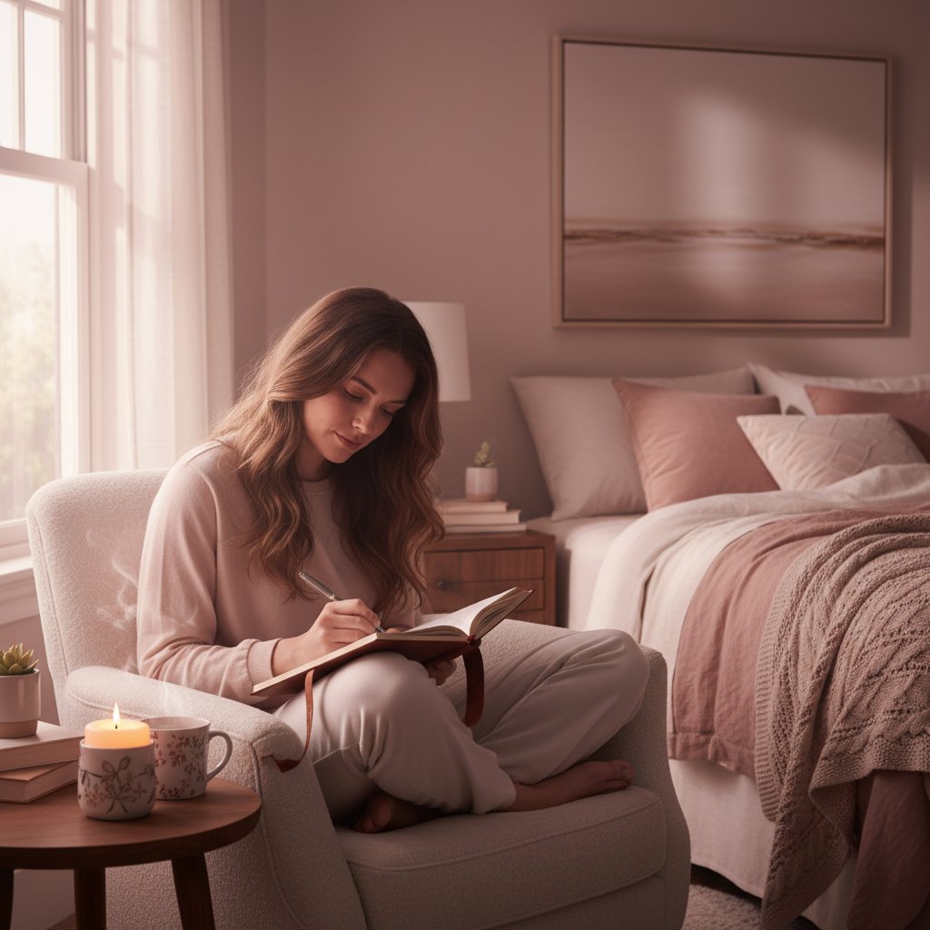 Femme écrivant dans son journal intime - support pour exprimer ses besoins