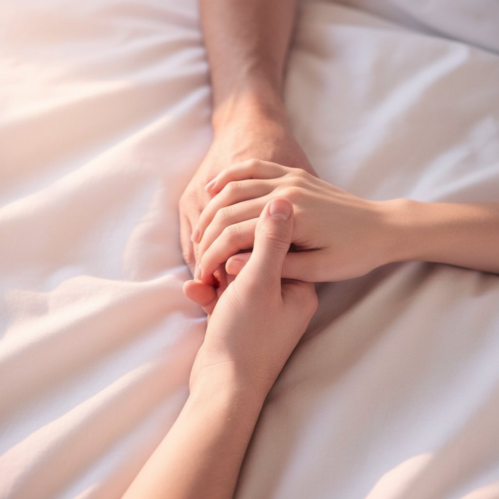 Mains entrelacées - symbole de communication et de confiance dans le couple