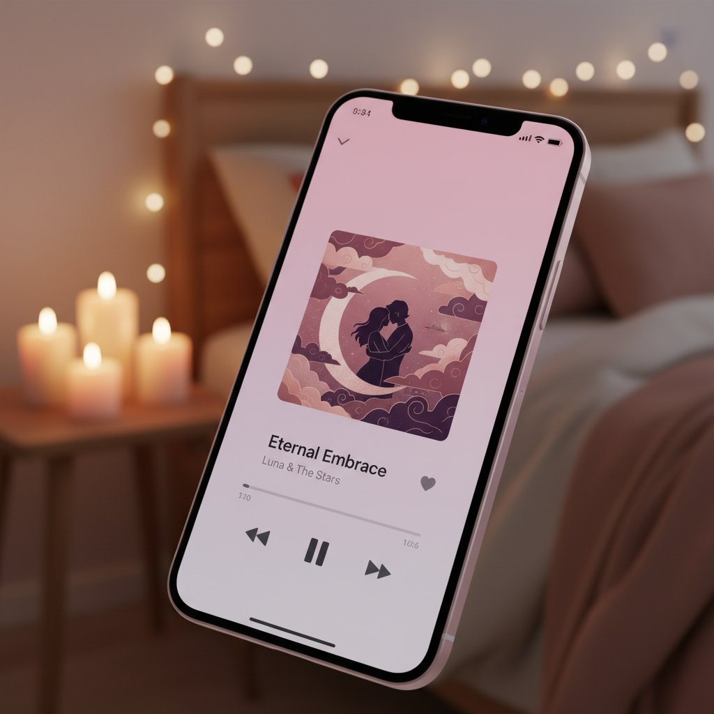 Crossfade spotify ambiance romantique - smartphone application musique chambre tamisée
